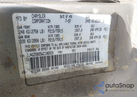 1998 Jeep Grand Cherokee Laredo from USA, damaged, VIN 1J4GZ58S5WC106520